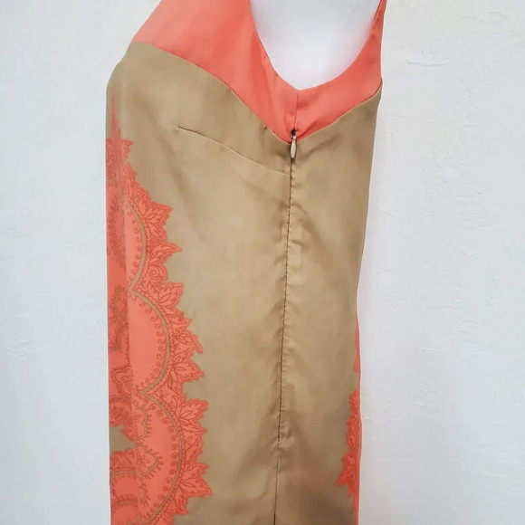 NY & CO | Coral Tan Lined A-line Dress Med - Picture 4 of 10